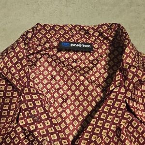 70s Women's Pon Her Burgundy Geometric Shirt